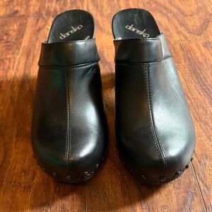 Dansko Classic Black Leather Slip-Ons